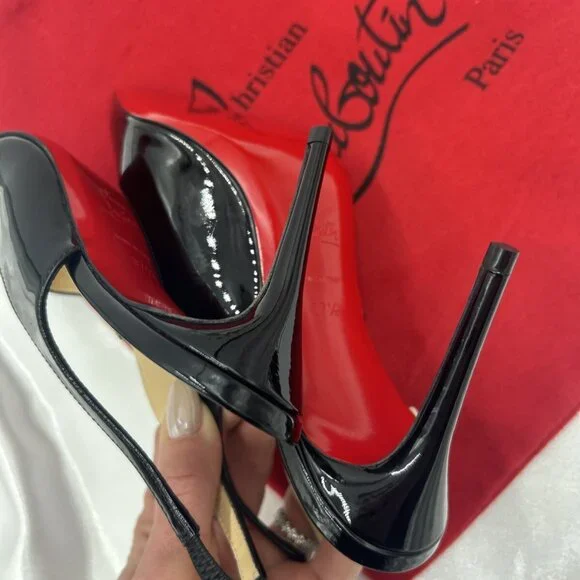 Christian Louboutin Kate Sling Back Patent Calfskin 85mm Red Sole Pumps - Picture 7 of 16